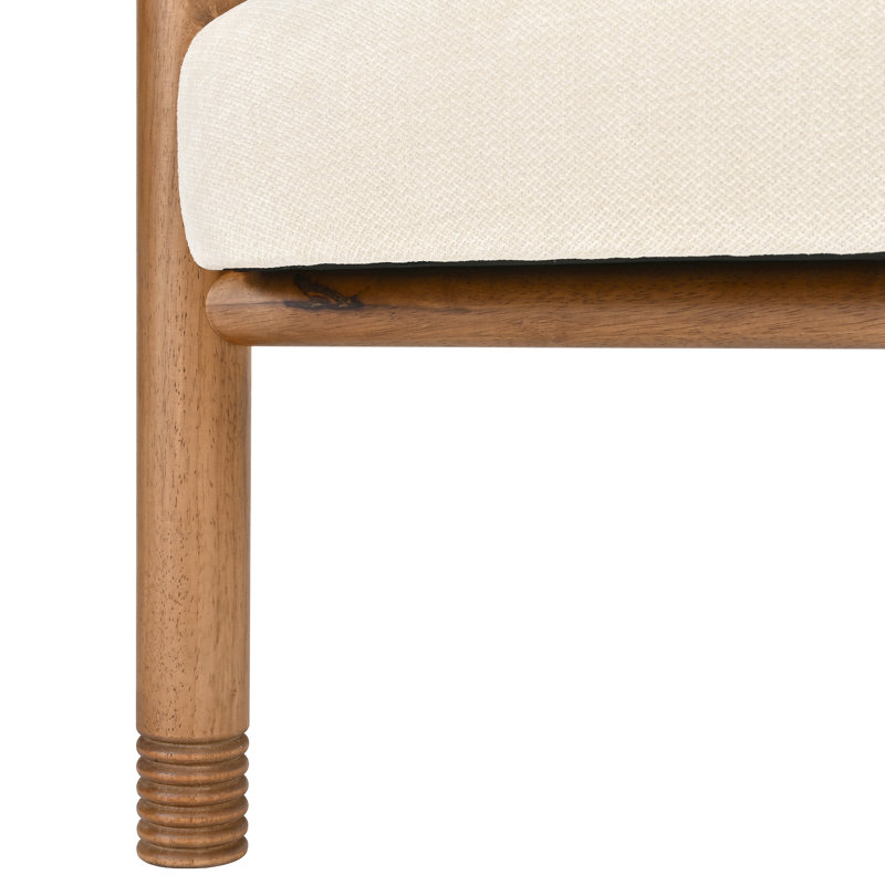 Chaises de salle à manger rembourrées Rowan Mid-Century Modern, Beige Cushion/Dark Brown Frame