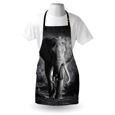 East Urban Home Grey Apron Unisex Exotic Wildlife Adult Size Grey