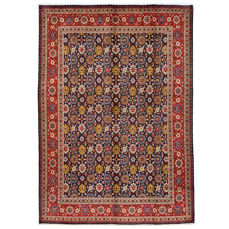 Très grand tapis oriental rétro à motif floral 10 x 13