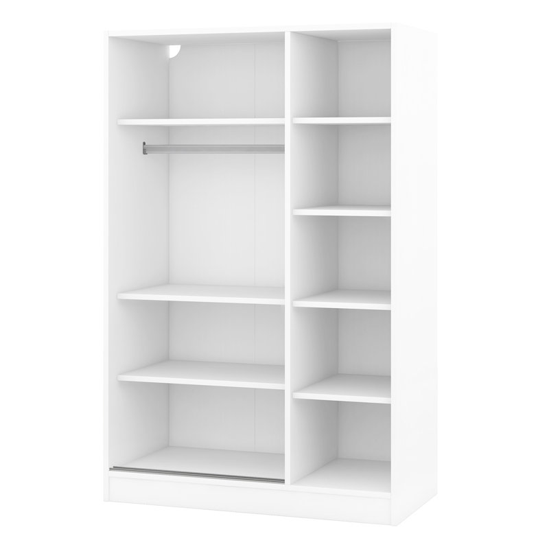 Armoire de rangement blanche à 3 portes avec tablettes