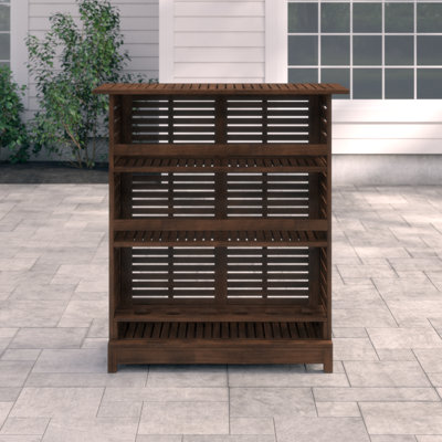 Aloria Bar Counter with Solid Wood Outer Material by Lark Manor