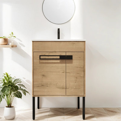 Meuble-lavabo simple avec plateau en céramique 24,30 po Cordarrow