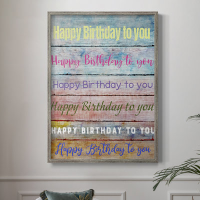 «Birthday Song», reproduction encadrée - bois massif