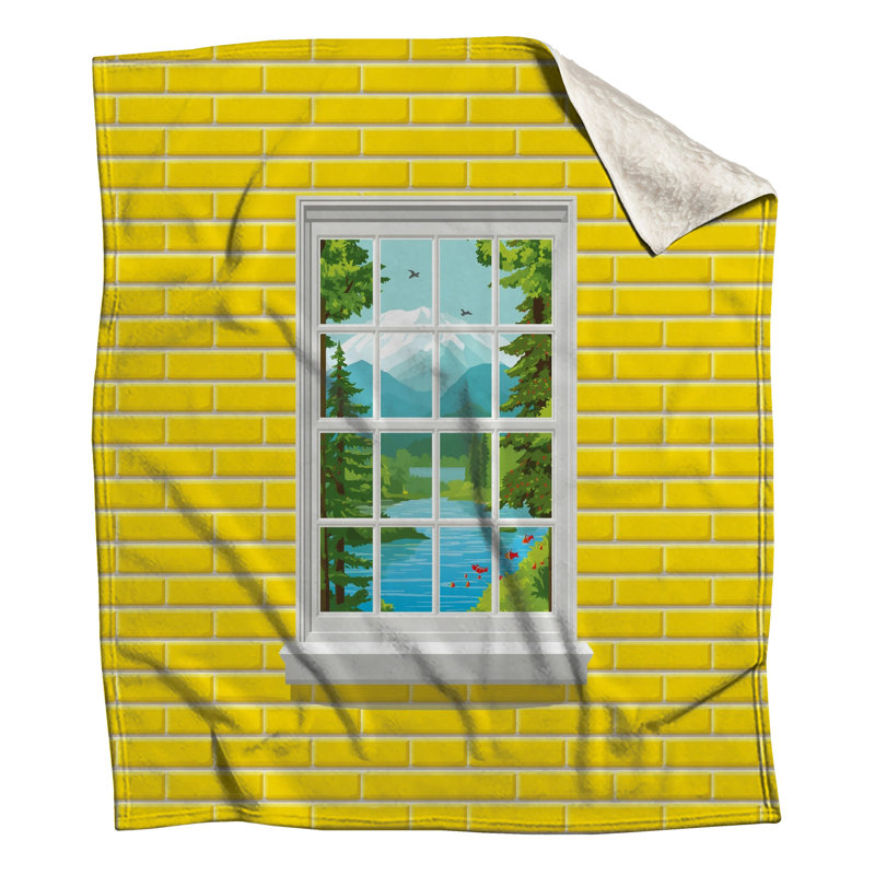 Couvertures de fenêtre murales en brique jaune, L 60 po x H 80 po