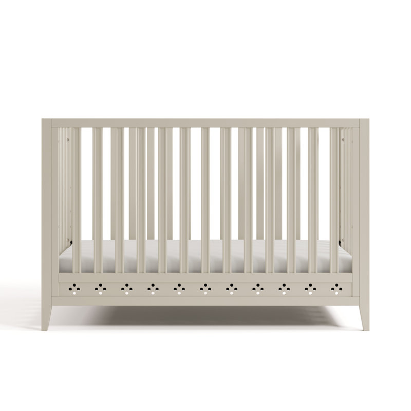 Lit de bébé convertible 5-en-1 Mall Mall avec tiroir et garde-corps pour tout-petits, Crème