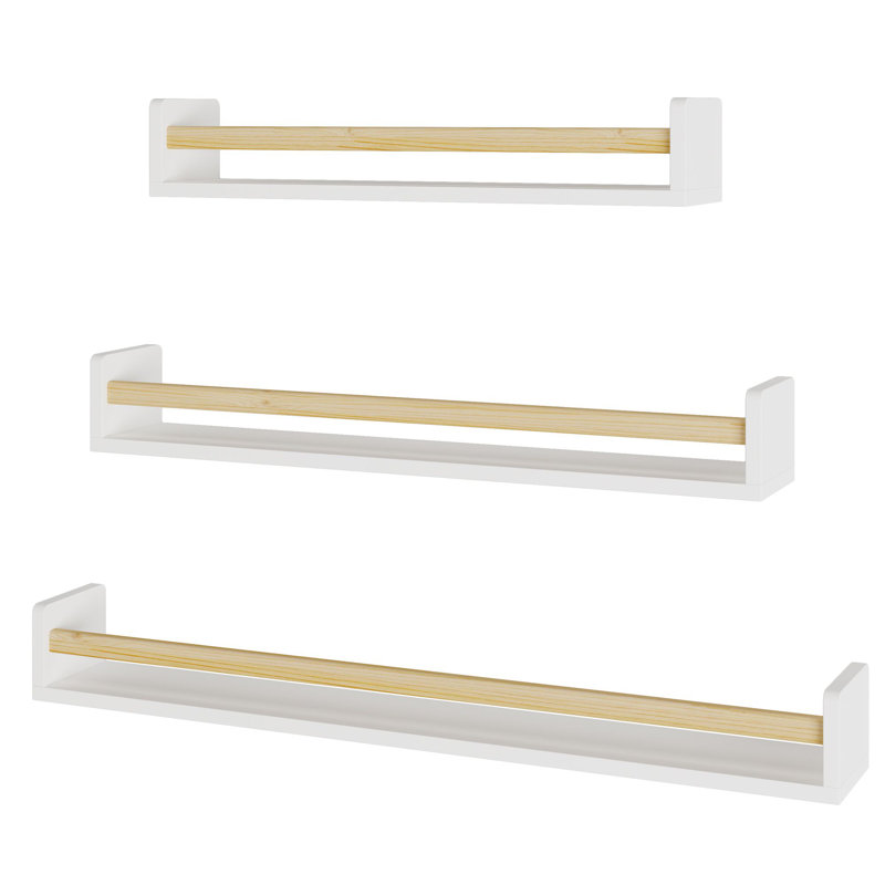 Downard 3 Piece Paulownia Floating Shelf