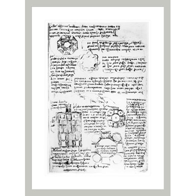 Design for a palace and park (Romorantin) fol. 270v from the Codex Arundel by Leonardo da Vinci -Framed Giclee Print