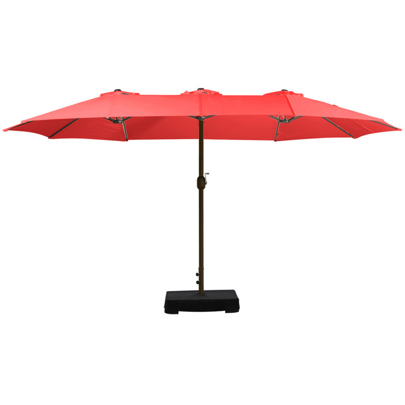 Parasol de marché rectangulaire Ocilla, Rouge vin