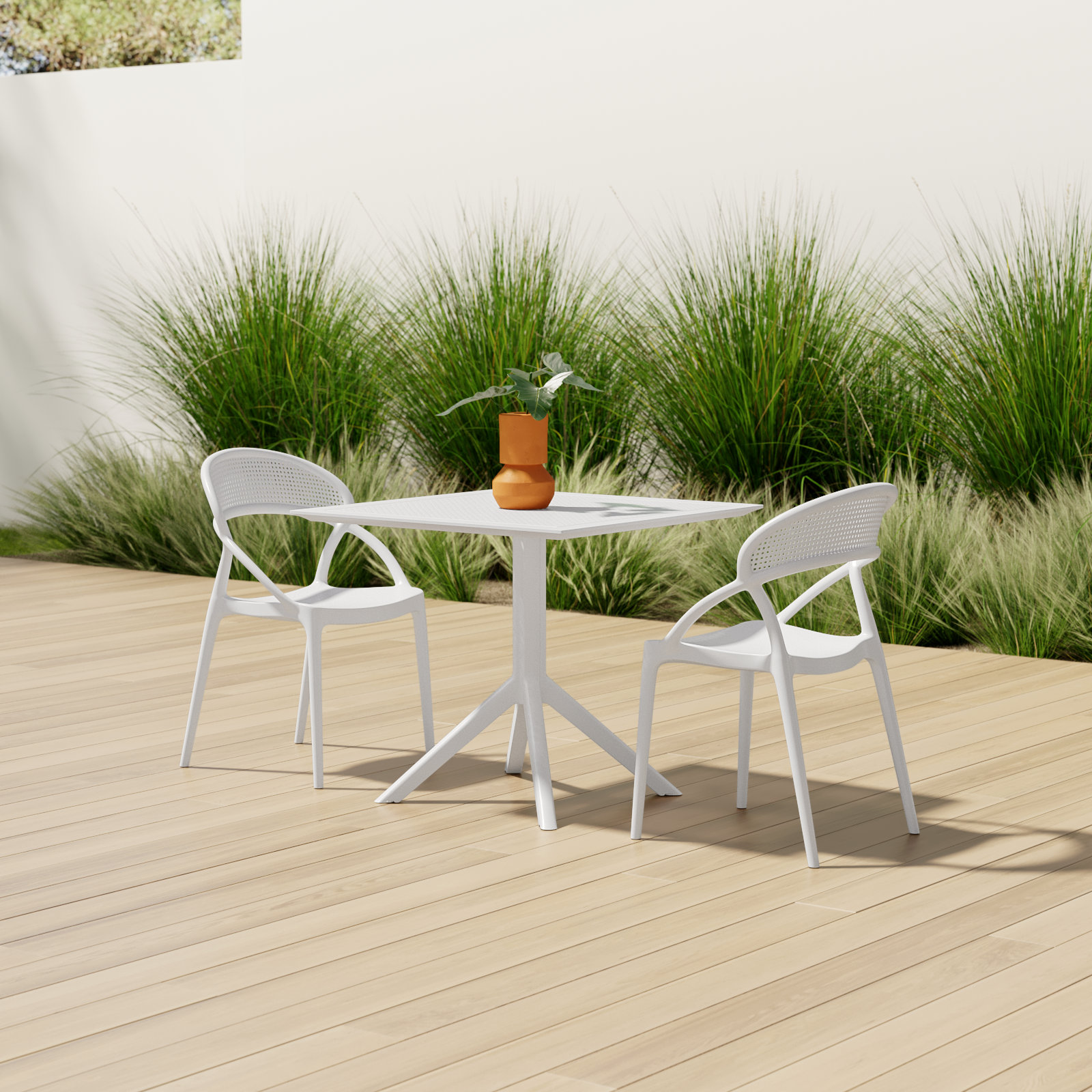 Farrah 32" Patio Bistro Set, White