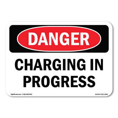 Charging In Progress Plastic Sign 10" X 7"