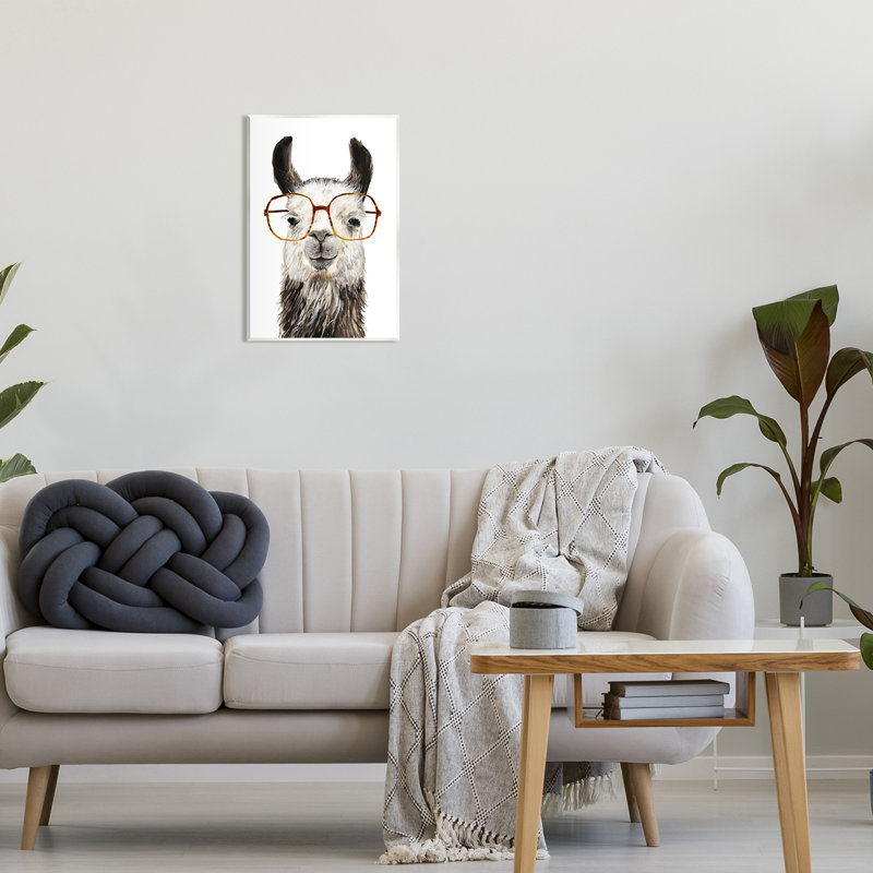 Au-573, giclée, lama, animaux de ferme, impression, H 19 po x l 13 po x P 0,5 po, Mdf