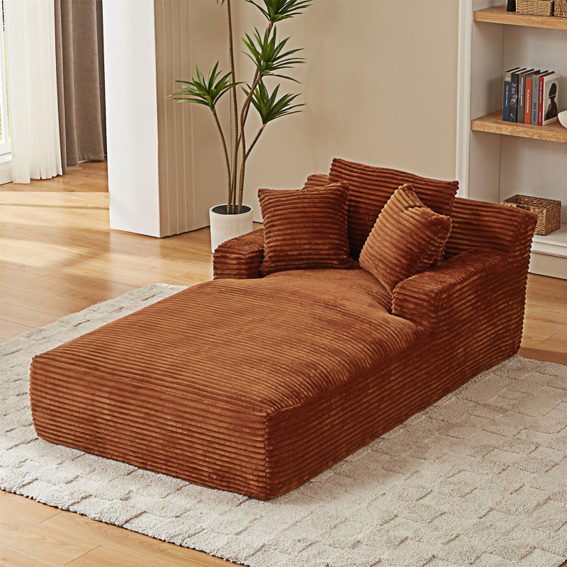 Chaise longue rembourrée, Orange