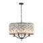 Lustre cylindrique moderne en cristal 8 lumières 24,4 "à finition noir mat
