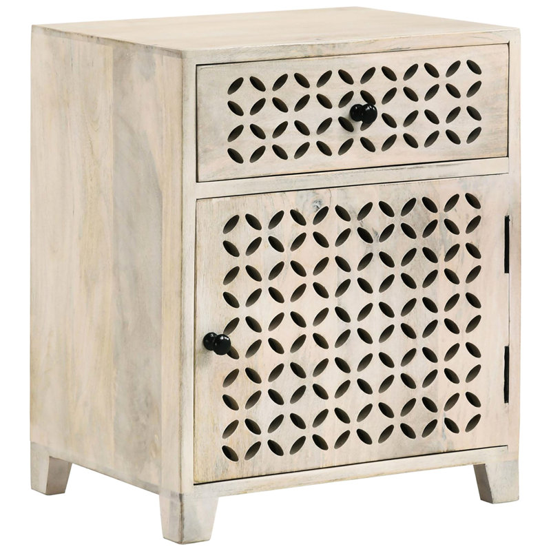 Armoire d'appoint avec tiroir Whitewash Beige