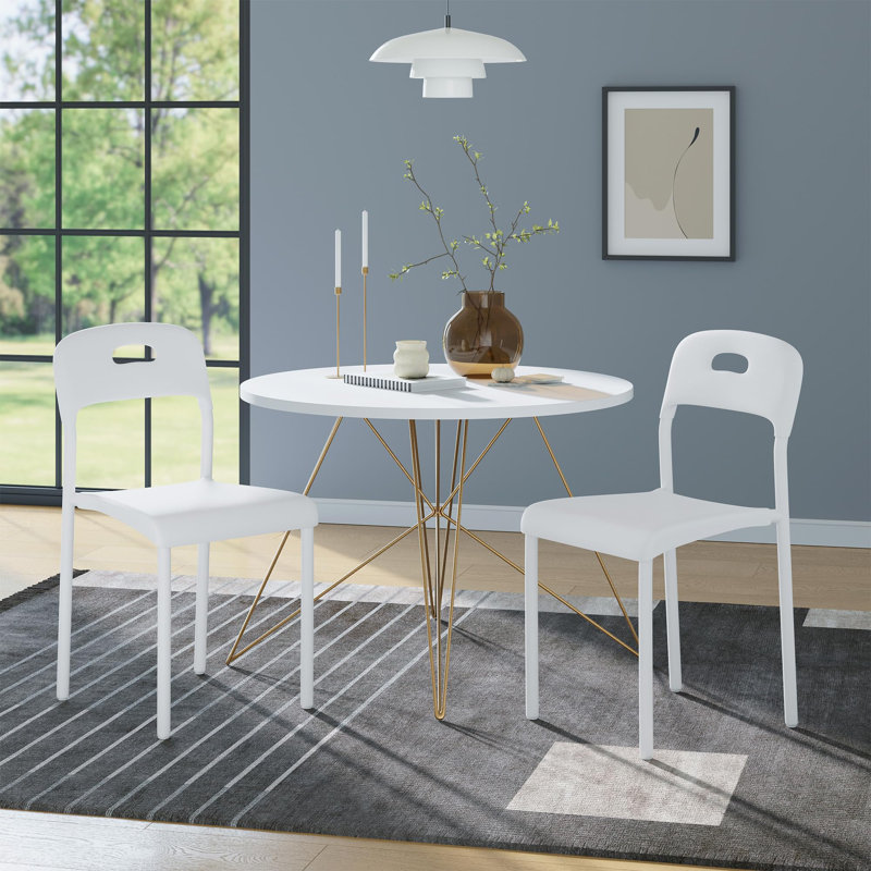Chaises de salle à manger empilables en plastique avec pieds en métal, chaises de salle d'attente et de bureau pour tables de salle à manger