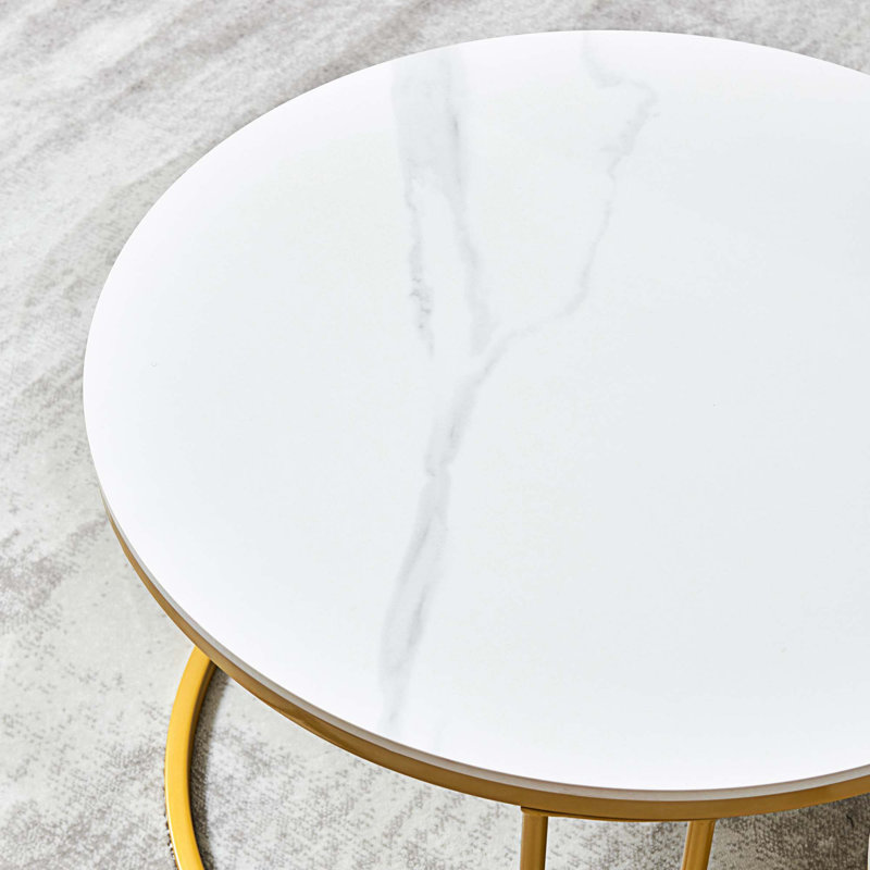 Savick Stone Top Nesting Coffee Table