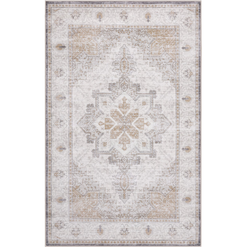 Tapis Eleanor Vintage Medallion, Crème/beige, Rectangle de 5 pi x 8 pi