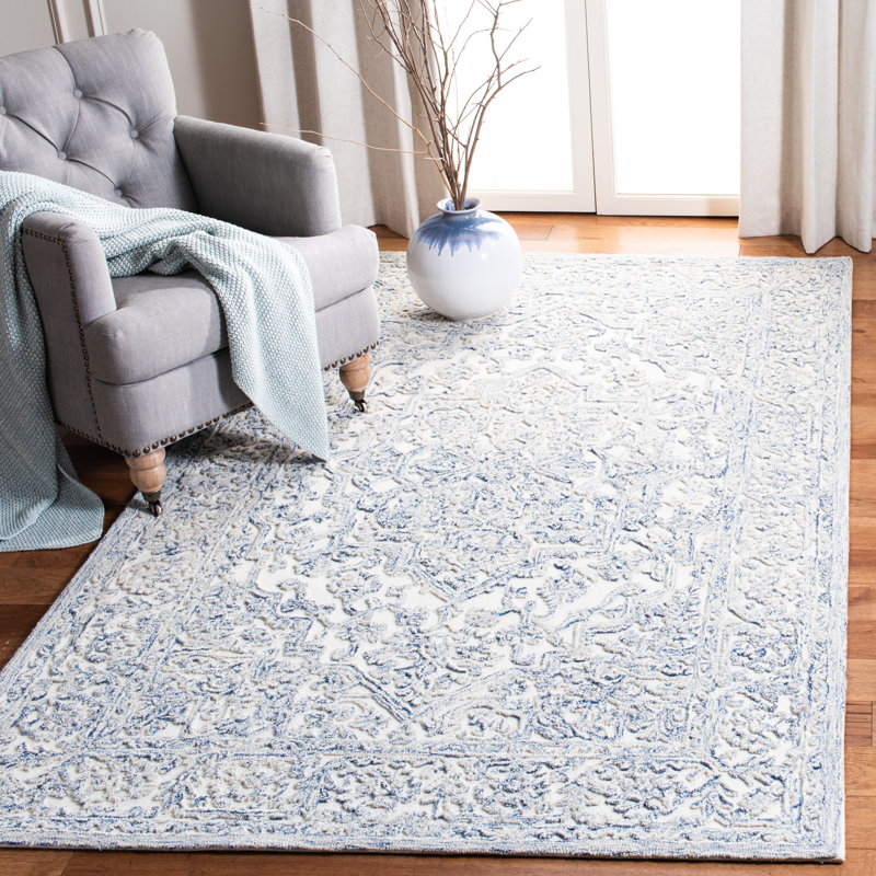 Conard Hand Tufted Indian Wool And Cotton With Latex Oriental Rug, Rectangle 4' x 6'