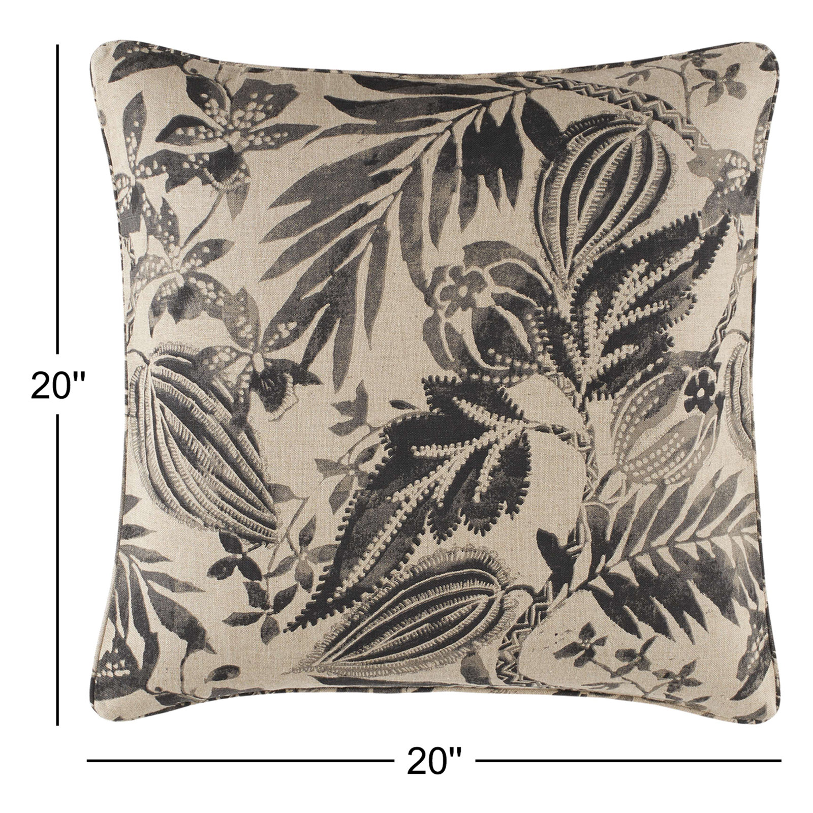 Antigua Linen Shams, Euro, Black/Ivory