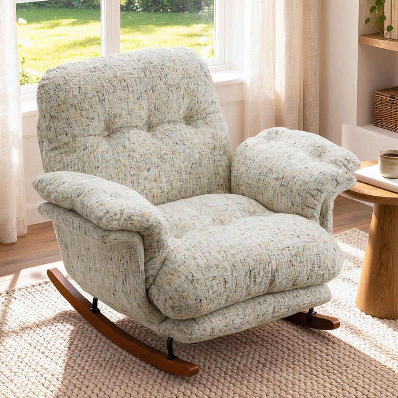 Fauteuil pivotant moderne avec dossier ajustable, Chenille de couleur blanche assortie