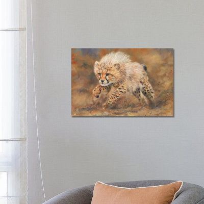Cheetah Dust by David Stribbling - Wrapped Canvas Print
