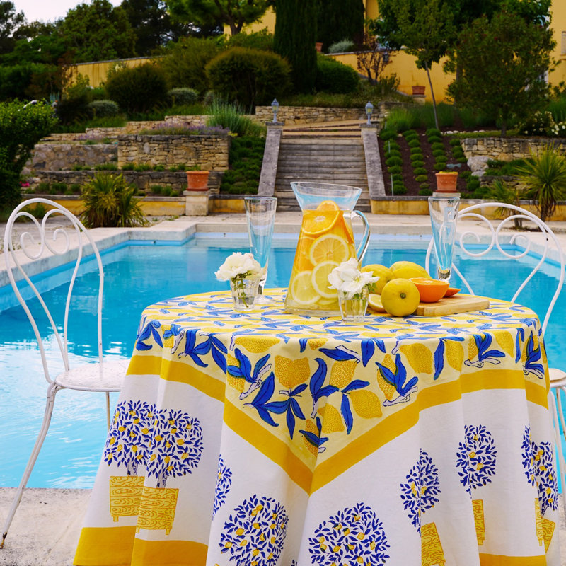 Lemon Tree Handmade Floral Tablecloth