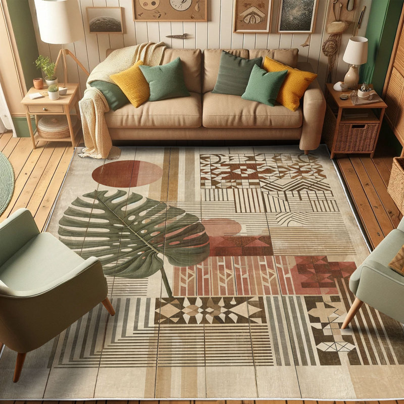 Redwood Pale Camel Boho Synthetic Area Rug 2'5" x 5'