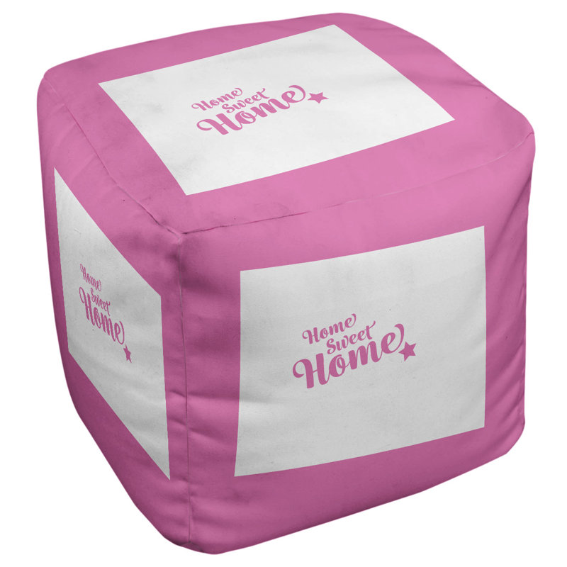 Upholstered Ottoman, Pink