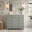 Meuble-lavabo 36 po avec lavabo en céramique, cadre en bois massif vert, portes à fermeture douce, tablettes réglables, 3 tiroirs, y compris un tiroir à double profondeur pour le rangement du sèche-cheveux-518526660