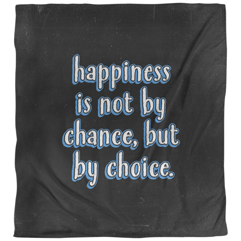 Housse de couette réversible simple Quotes Happiness Inspirational, Housse de couette pour grand lit, Bleu