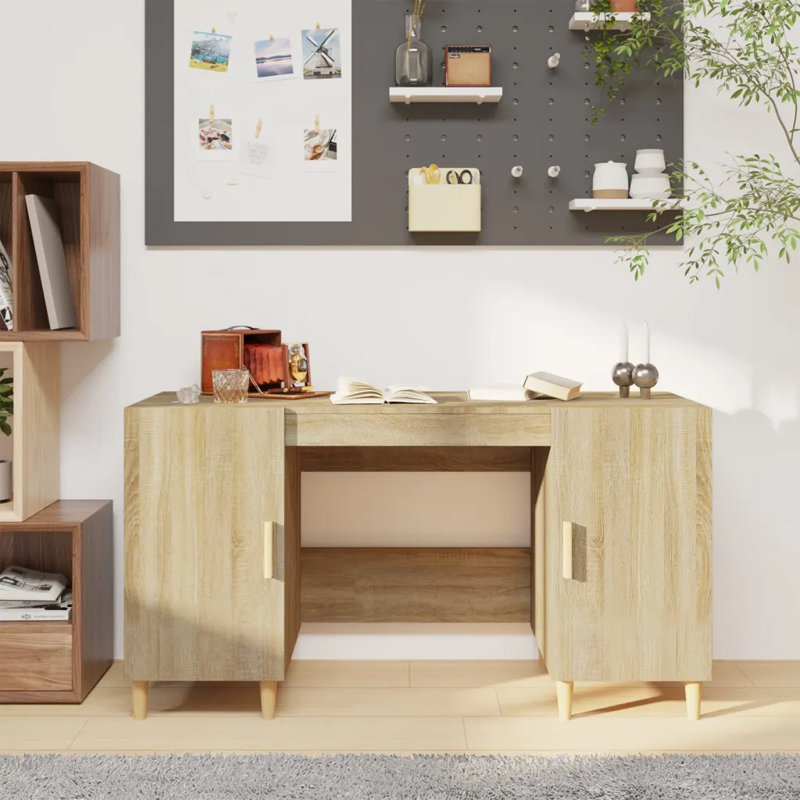 140Cm W Rectangular Computer Desk, Sonoma Oak