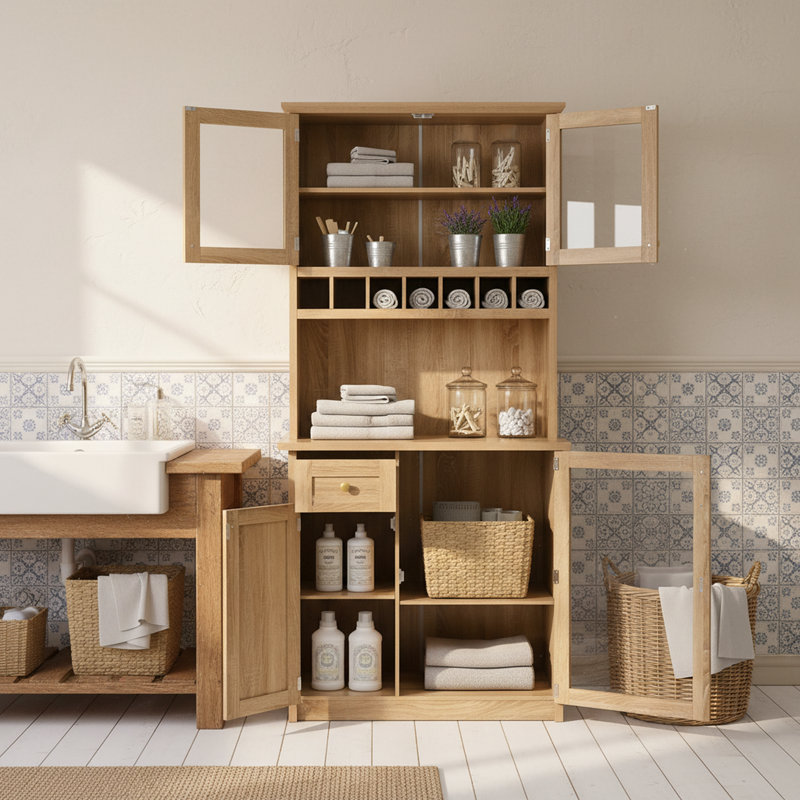 Armoire de rangement de garage autoportante 35,4 "avec huche, tablettes réglables, tiroir, plateaux coulissants et poste de travail