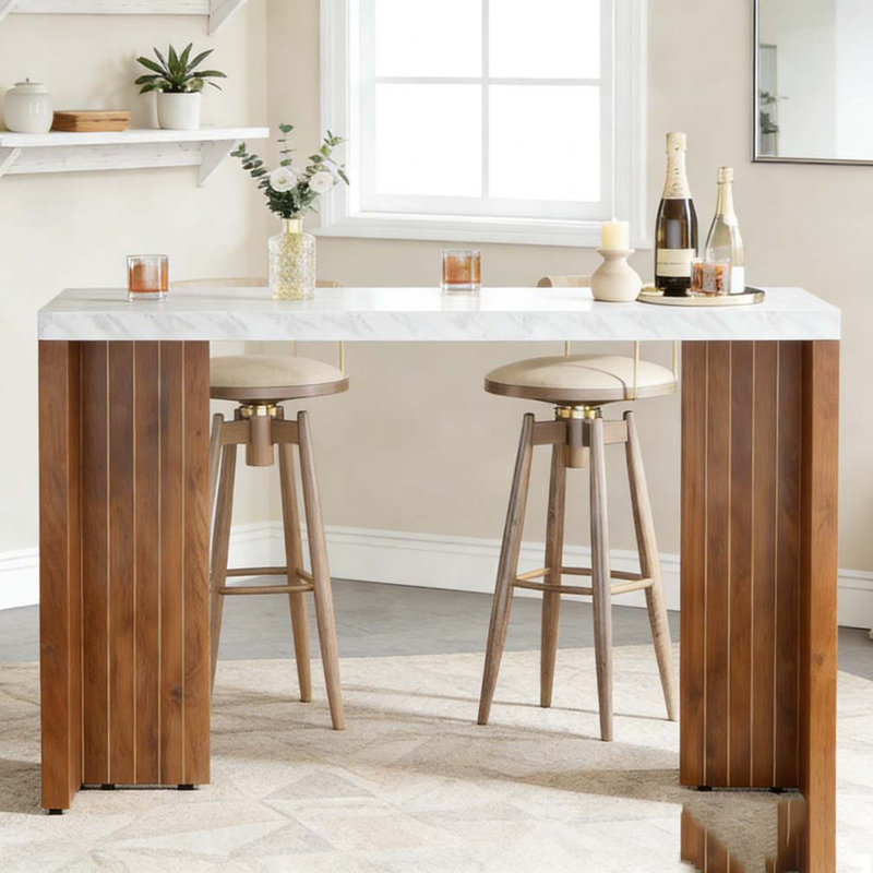 Table basse Modern Home, Blanc et brun