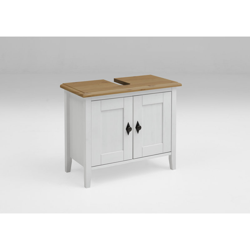 Mcgriff Bathroom Cabinet, White/Light Oak