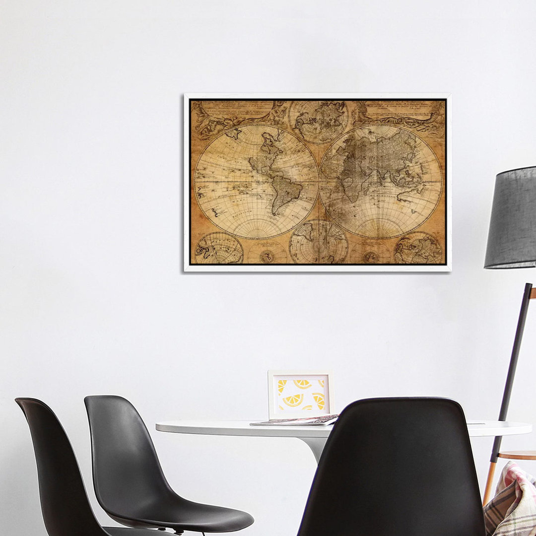 Leinwandbild Vintage Map von Diego Tirigall