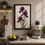 Three Purple Irises Botanical - Wrapped Canvas-593549741-593549743