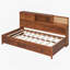 Lit de jour simple en bois avec 3 tiroirs de rangement, tête de lit souple, tablette et ports USB intégrés, -756825688