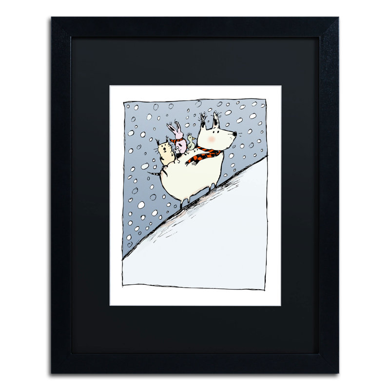 « kind dog » par carla martell, art encadré, Noir, H 20 po x l 16 po