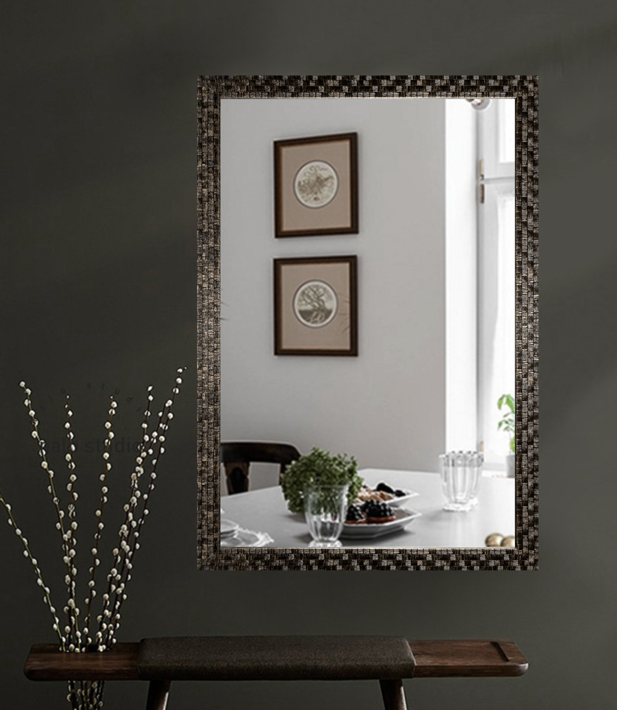 Latitude Run® Framed Bathroom Mirror, Wall Mounted Decorative Mirror