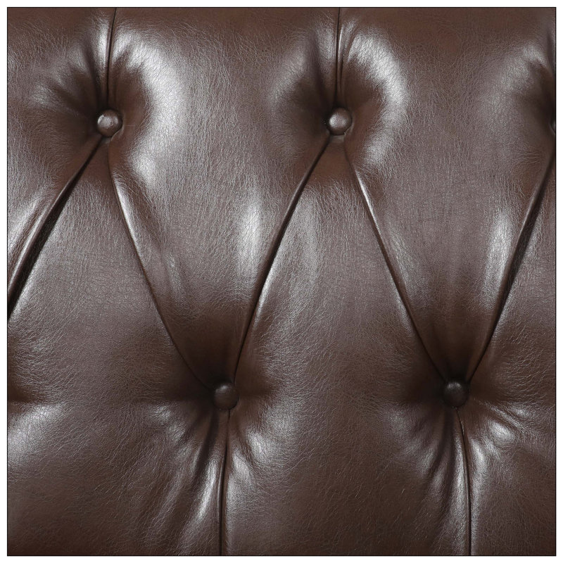 Causeuse contemporaine en tissu 55,5 po Tahisa , Cuir brun