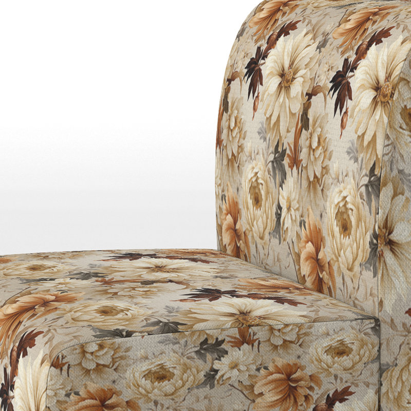 Rustic Victorian Brocade Victorian Motif - Chaise d'appoint de chalet rembourrée à motif floral