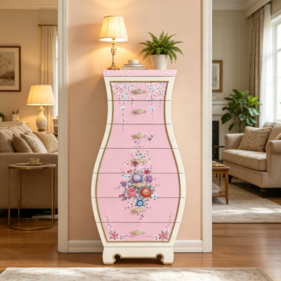 Armoire française vintage peinte à la main