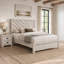 Ensemble de chambre à coucher grand lit, beige, bois noir, ensemble de 2 pièces avec table de chevet-130623206-130623210
