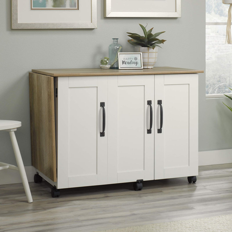 40.08'' x 19.45'' Sewing Table with Wheels