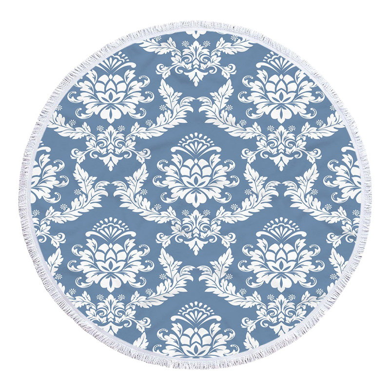 Serviette de plage ronde en microfibre à imprimé super coloré, C