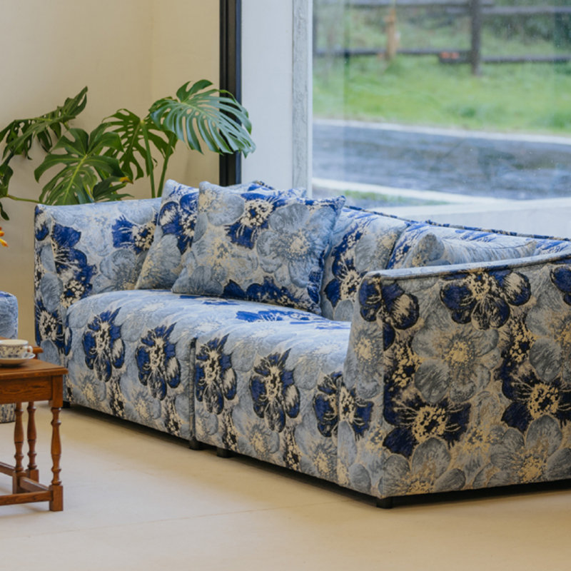 Italian Light Luxury Simple Blue Sofa