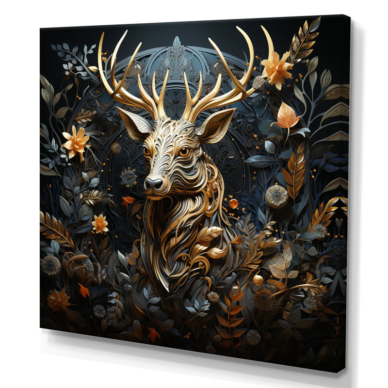 Deer Wonderers II sur impression sur toile, H 30 po x l 30 po x P 1 po, Toile tendue