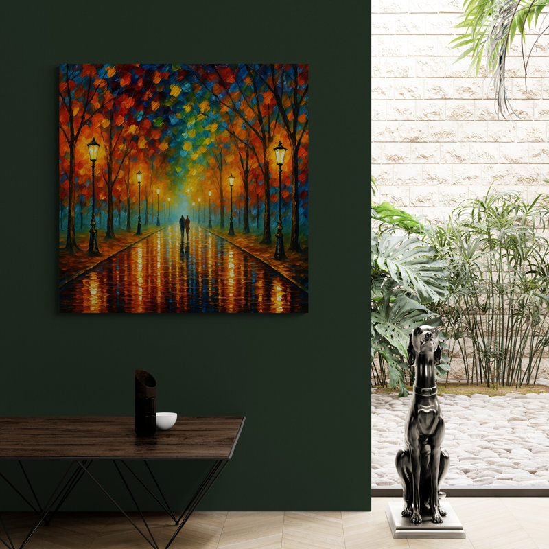 Twilight Promenade Wall Art - Canvas Framed Print, 30 cm H x 30 cm W