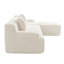 Canapé modulaire de salon beige, combinaison de L en forme de L de 110 po, fausse fourrure de lapin, 3 sièges avec 2 coussins pour une allure contemporaine et une douceur de vivre confortable-41570268-41570261-41570270
