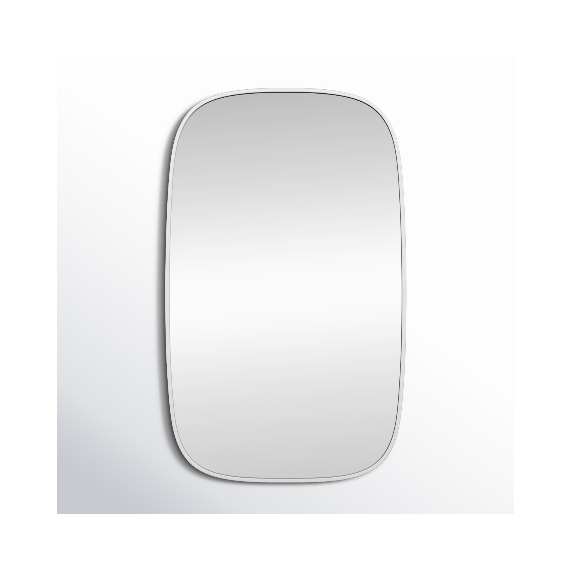 Sabine Metal Curved Oval Wall Mirror, Silver, 40" x 24"